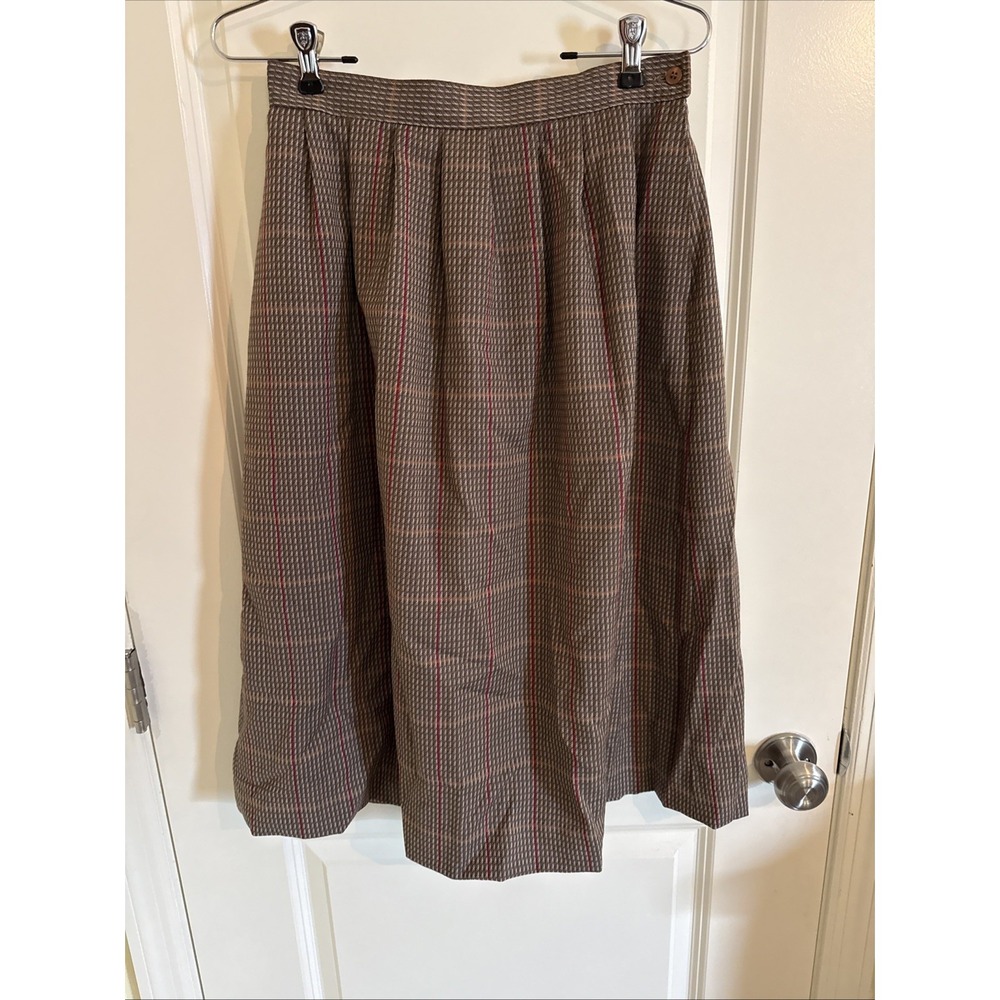 Pendleton Vintage Plaid Midi Skirt Womens 10 Pleated Virgin Wool Academia